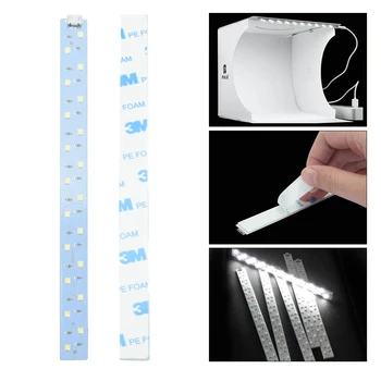 1 ADET 20Cm LED Panel ışıkları Mini Fotoğraf Stüdyosu Kutusu Fotoğraf Aksesuarları Kendinden yapışkanlı Soğuk Beyaz Aydınlatma Tüpü LED şeritler