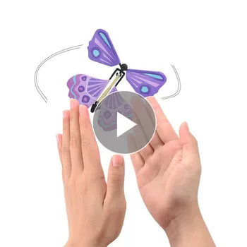 1 adet DIY Sihir Uçan Kelebek Uçan Kelebek Simülasyon Fiziksel Kelebek Çocuk Express Artefakt Fen Eğitimi