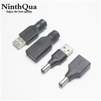 1 adet Yaygın olarak kullanılan USB seti 5.5*2.1/5. 5x2. 1mm Dişi jack USB 2.0 Erkek Tak DC Güç erkek dişi konnektör Adaptörü