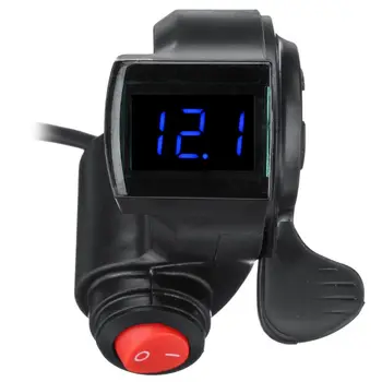 1 Takım Elektrikli Araç Gerilim Ekran Anahtarı Kolu Parmak Başparmak Gaz Scooter Güç LED Ekran Gidon Sapları