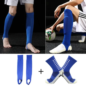 1 takım için uygun yetişkin futbol eğitim ekipmanları topuk sabit spor bacak örtüsü futbolcu çorapları açık koruyucu ekipman