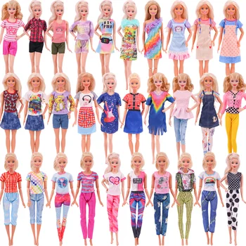 1 Takım Moda Elbise Etek T-shirt 1/6 Bebek Kıyafet gündelik giyim Giyim Etek Aksesuarları Giysileri Barbie Dollhouse Oyuncaklar