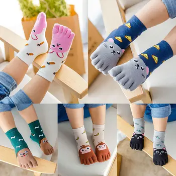 1 çift Hayvan Karikatür Beş Parmak Çorap Çorap Ayak Çorap Yürüyor Çocuk Bebek Kız Erkek Kış Pamuk Çorap Sevimli Çorap