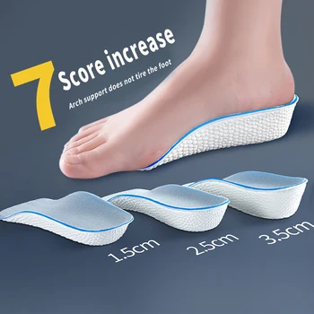 1 Çift Yükseltmek Ayakkabı Pedleri 1.5 CM 2.5 CM 3.5 CM Kemer Desteği Artış Yüksekliği Tabanlık Hafif Yumuşak Elastik Kaldırma Kadın Erkek