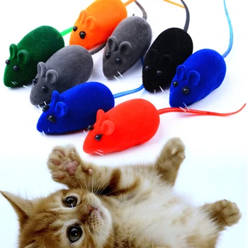 10 adet / takım Fare Kedi Oyuncak Squeak Gürültü Ses Sıçan Küçük Fare Oyuncak Köpek Pet Oyun Kedi ürünleri Evcil Kedi Oyuncak Fare çocuklar İçin oyuncaklar