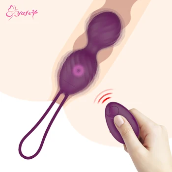 10 Hız Vajinal Sıkın Egzersiz Vibratör Kegel Topları Ben wa topu G Spot Vibratör Yumurta Kablosuz Uzaktan Kumanda Seks Oyuncak Kadınlar için