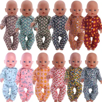 13 Stilleri Kiraz Gülümseme Pijama Fit 18 İnç Amerikan Ve 43 Cm Yeniden Doğmuş Bebek oyuncak bebek giysileri, Bizim Nesil, Aksesuarları Kız İçin
