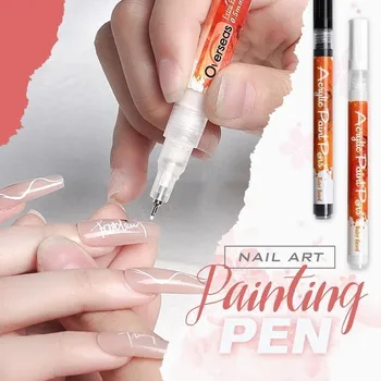 13cm Tırnak Sanat Grafiti Kalem 1mm Fırça Darbeleri Su Geçirmez Boyama Çizim Kroki Detay Kalem Fırçalar DIY Tırnak Sanat Boyama Aracı