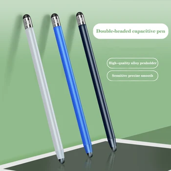 14 cm Evrensel Kalem Çift Çift Silikon Kafa Dokunmatik Kapasitif Ekran Stylus Caneta Capacitiva Kalem İpad Tablet Smartphone İçin