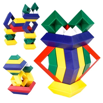 15 Adet/takım Dropshipping Montessori Eğitici Oyuncaklar Piramit Değiştirilebilir Yapı Taşları Çok Fonksiyonlu Beyin Geometrik Oyuncaklar