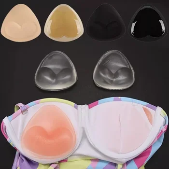 2 adet Silikon Üçgen Bikini Mayo Sutyen Eklemek Pedleri Push Up meme büyütücü Çıkarılabilir Görünmez Kadın Bikini Sütyen Push Up