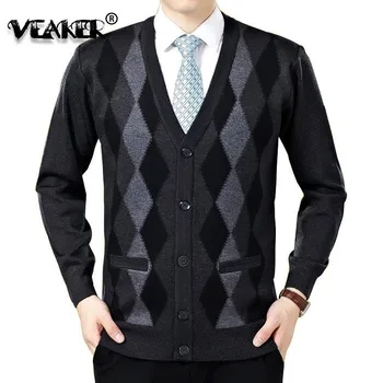 2019 Yeni Erkek Hırka Kazak Moda Yün Sweatercoat Triko Erkek V Yaka Yaka Slim Fit Iş Rahat Kazak Giyim