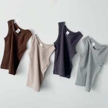 2022 İlkbahar Yaz Yeni Morandi Renk Tarzı Anne ve Kızı Kıyafetler Süper Sıkı Dişli Yelek Tüm Maç Elbise FY06161