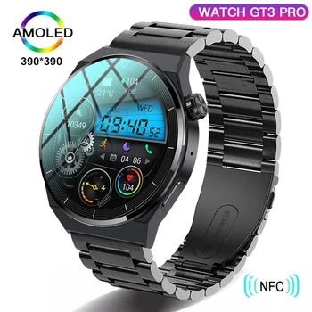 2022 NFC akıllı izle erkekler GT3 Pro AMOLED 390*390 HD Ekran Kalp Hızı Bluetooth Çağrı IP68 Su Geçirmez Spor smartwatch Huawei