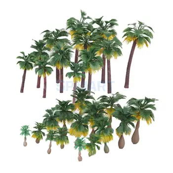 27 Adet Peyzaj Düzeni Modeli Ağaç Palmiye Ağaçları Yağmur Ormanları HO O N Z Ölçeği
