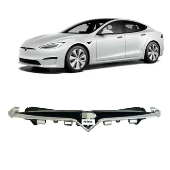 3 adet Set Tesla Model S 2016-2019 İçin Ön Tampon Üst Krom Izgara araba logosu 1056377-00-F 1062472-00-E 1053686-00-F