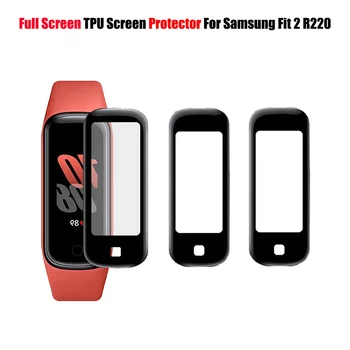 3 ADET Tam Kapak Ekran Koruyucu Samsung Galaxy Fit 2 İçin SM-R220 İzle TPU Film Kapak Temperli