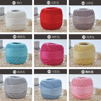 3 # Düz renk Dantel İpliği %100 % Pamuk İpliği Crocheting için İnce Penye İplik Kullanarak 2.0-2.5 mm Tığ 1 adet/grup 50g Ücretsiz Kargo