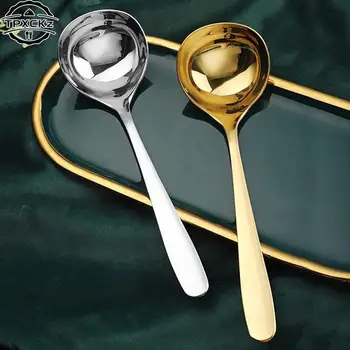 304 Paslanmaz Çelik çorba kaşığı Kalınlaşmış Masa Kaşık Kore Tarzı Yemek Sofra Mutfak Sofra Çorba Altın Gümüş