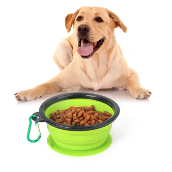 350 ML / 1L Katlanabilir Köpek Kase Katlanır Silikon hayvan mama kabı Taşınabilir Köpek Su Şişesi Köpekler Gıda ve su kasesi Pet Malzemeleri köpek maması kaseleri