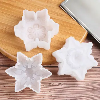 3D Büyük Kar Tanesi silikon kalıp Noel Süs Çikolata sabun kalıbı Mum Sabun Tabanı Şekiller Polimer Kek Kalıbı DIY El Sanatları