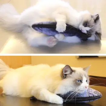 3D Elektrikli Balık Şekli Catnip Kedi Oyun Oyuncak USB Şarj Gerçekçi Peluş Sallayarak Balık dolgu yastık Bebek Catnip İnteraktif