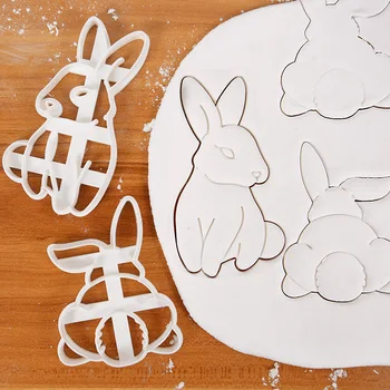 3D Tavşan Şekli Kurabiye Kesiciler Kalıp DIY Çikolata Fondan Pasta Pişirme Aracı Paskalya Parti Kek Dekorasyon Mutfak Aksesuarları