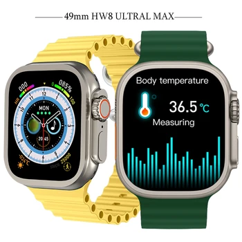 49mm HW8 Ultra Max akıllı saat Serisi 8 Smartwatch bant kilidi ile Vücut Sıcaklığı Erkekler Kadınlar NFC Bluetooth Çağrı Kan Şekeri