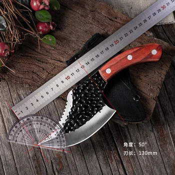 5 inç El Dövme Mutfak kemiksi saplı bıçak Sebze Kesici Et Cleaver Öldürme Balık Kesim şef bıçağı Pişirme Araçları