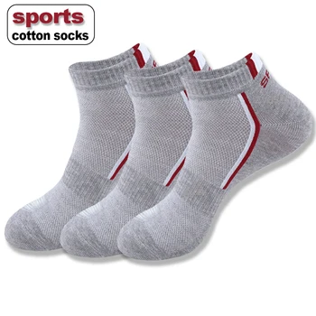 5 Çift / grup Yüksek Kaliteli erkek Çorapları Nefes Ayak Bileği Pamuk spor çoraplar Örgü Rahat Atletik Yaz İnce Kısa Sokken Boyutu 38-48