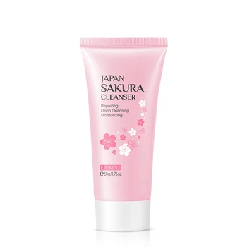 50g Sakura Temizleyici Ferahlatıcı Nemlendirici Aydınlatmak Nemlendirici Gözenekleri Küçültmek Derin Temizlik Beyazlatma Yumuşak Cilt Yüz Bakımı