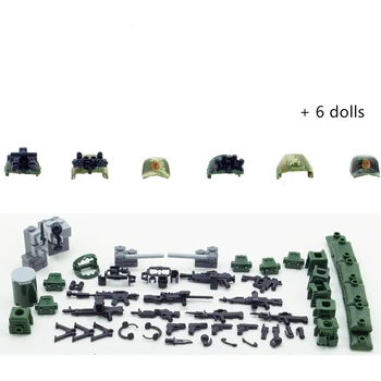 6 adet Özel Kuvvetler ASKERİ Ordu Kamuflaj Takım SWAT Askerler Silah WW2 Yapı Taşları Rakamlar eğitici oyuncak Çocuk Hediye