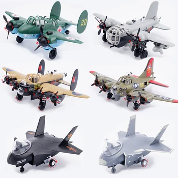 6 Stilleri Q Ver ikinci Dünya Savaşı Klasik uçaklar Bombacı B-17G HE-177 TU-2 ve Savaşçı jian 20 Montaj Modeli Yapı Kitleri dıy oyuncaklar