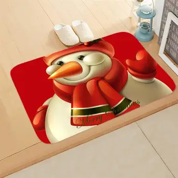 60cm 40cm Kırmızı Noel Mat Noel Baba Elk Zemin Mat Noel kaymaz Paspas Mutfak Banyo 2022 Mutlu yılbaşı dekoru Ev İçin