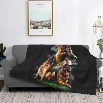 Alman Çoban Köpeği Battaniye Sıcak Pazen GSD Hayvan Kurt Köpek Atmak Battaniye Kanepe Ofis Yatak Örtüleri