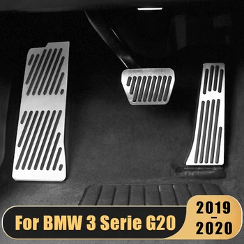 Alüminyum Alaşım Araba Ayak pedal pedi Yakıt Hızlandırıcı Fren Pedalı İstirahat Pedalı Kapak BMW 3 Serisi G20 G21 2019 2020 Aksesuarları