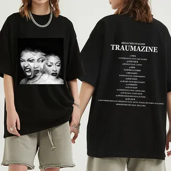 Amerikalı Şarkıcı Megan Üç Aygır T Shirt 2022 Müzik Albümü Grafik Baskı kısa kollu tişörtler Büyük Boy Harajuku Streetwear