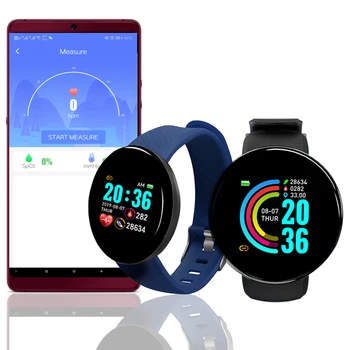 Android İOS İçin Akıllı Saatleri Smartband adım sayar D18 Smart İzle Erkek Kadın Kan Basıncı Spor Tracker Smartwatch 