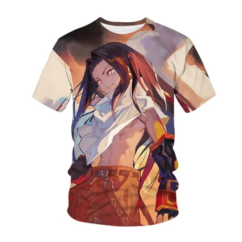 Anime Şaman Kral 3D Baskı T - Shirt Erkek Kadın Moda Streetwear O-Boyun Kısa Kollu T Gömlek Harajuku Hip Hop Tees Tops Giyim
