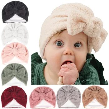 Avrupa ve Amerikan çocuk Şapka İlmek Katı Kadife Kazak Şapka Sonbahar ve Kış Sıcak Çift Katmanlı Kabartmak Kalın Şapka