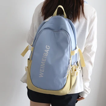 Açık renk büyük kapasiteli schoolbag orta okul öğrenci kız sırt çantası kadın yaz eğlence sırt çantası kadın sırt çantası