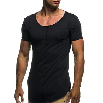 B2020-Yaz yeni erkek T-shirt düz renk ince trend rahat kısa kollu moda
