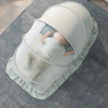 Bebek yatağı Taşınabilir Katlanır Beşik Cibinlik Taşınabilir Karyolası Yenidoğan Katlanabilir Beşik Dipsiz Anti-Bug Beşik Güneş Barınak