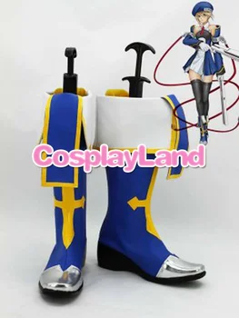 BlazBlue Noel Vermillion Mavi Cosplay Ayakkabı Çizme Anime Parti Cosplay Çizmeler Custom Made Ayakkabı