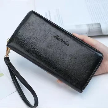 Bozuk para cüzdanı Kadınlar Uzun Fermuar Büyük Kapasiteli Debriyaj Yeni Moda Basit Cep Telefonu kart çantası