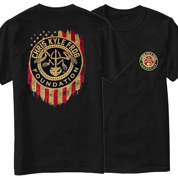 CHRİS KYLE Kurbağa Yıldız Spangled Banner Amerikan Keskin Nişancı T Shirt. Kısa Kollu %100 % Pamuk Rahat T-Shirt Gevşek Üst Boyutu S-3XL