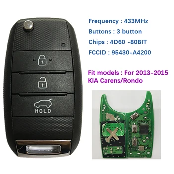 CN051022 3 Düğme Çevirme Uzaktan Anahtar 2013-2015 KİA Carens/Rondo Frekans 433 MHz FCC ID 95430-A4200