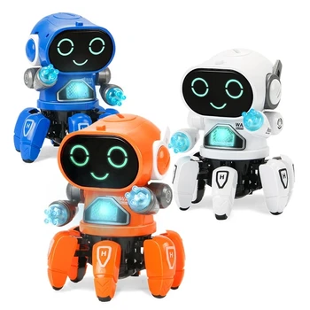 Dans Robot Elektrikli Pet Müzikal Parlayan Oyuncaklar 6 Pençeleri Ahtapot Robot Eğitici İnteraktif Oyuncaklar Children'stoy Hediye Dijital Pet