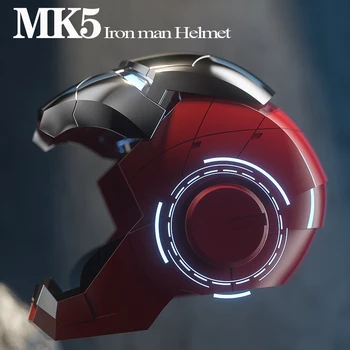 Demir Adam Kask Mk5 Avengers Cosplay 1: 1 Çok parçalı Mekanik Ses Kontrolü Giyilebilir Maske Gözler Modeli Oyuncak çocuğun Yılbaşı Hediyeleri
