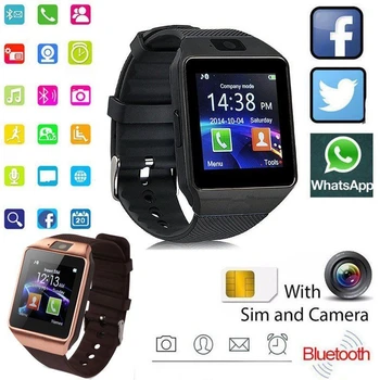 Dijital dokunmatik ekranlı akıllı saat DZ09 Q18 Bilezik Kamera Bluetooth Kol Saati SIM Kart Smartwatch Ios Android Telefonlar Destek